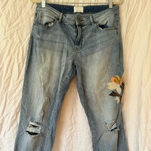 Caslon Boyfriend Embroidered Jeans